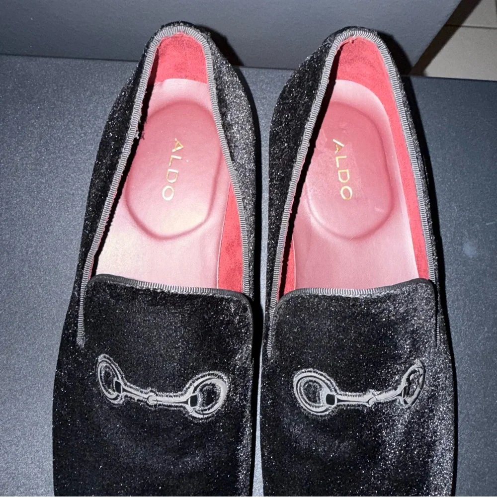 NWOT ALDO Bedford Black Velvet Horsebit Loafers Men’s Size 9